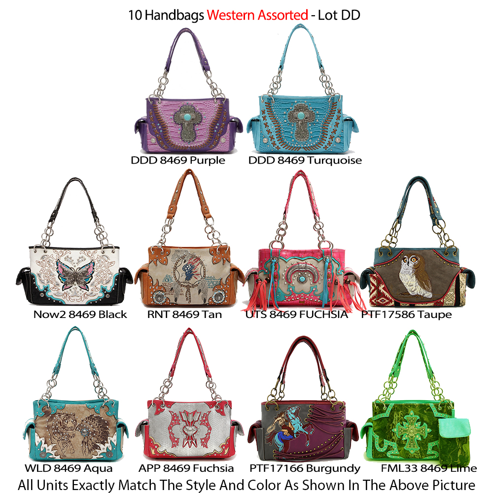 10 Handbag Premium Western Cowgirl Collection Close Out - Lot D - Click Image to Close